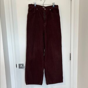 Wide Leg Corduroy Pants in Brown